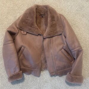 Zara Pink Motorcycle Teddy Jacket